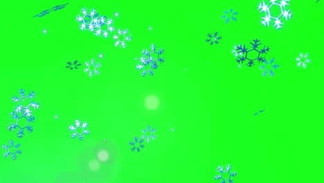 animación de bucle de escamas de nieve pantalla verde