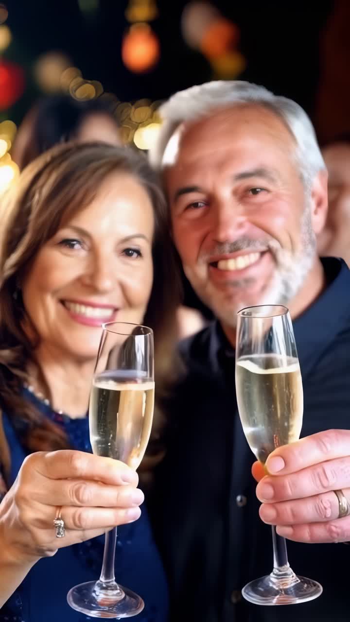 A Couple Celebrating with Champagne