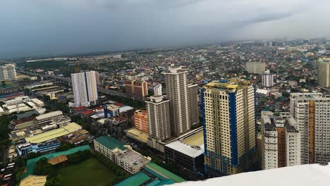 extensive metro skyline and cityscape in the philippines. pan shot