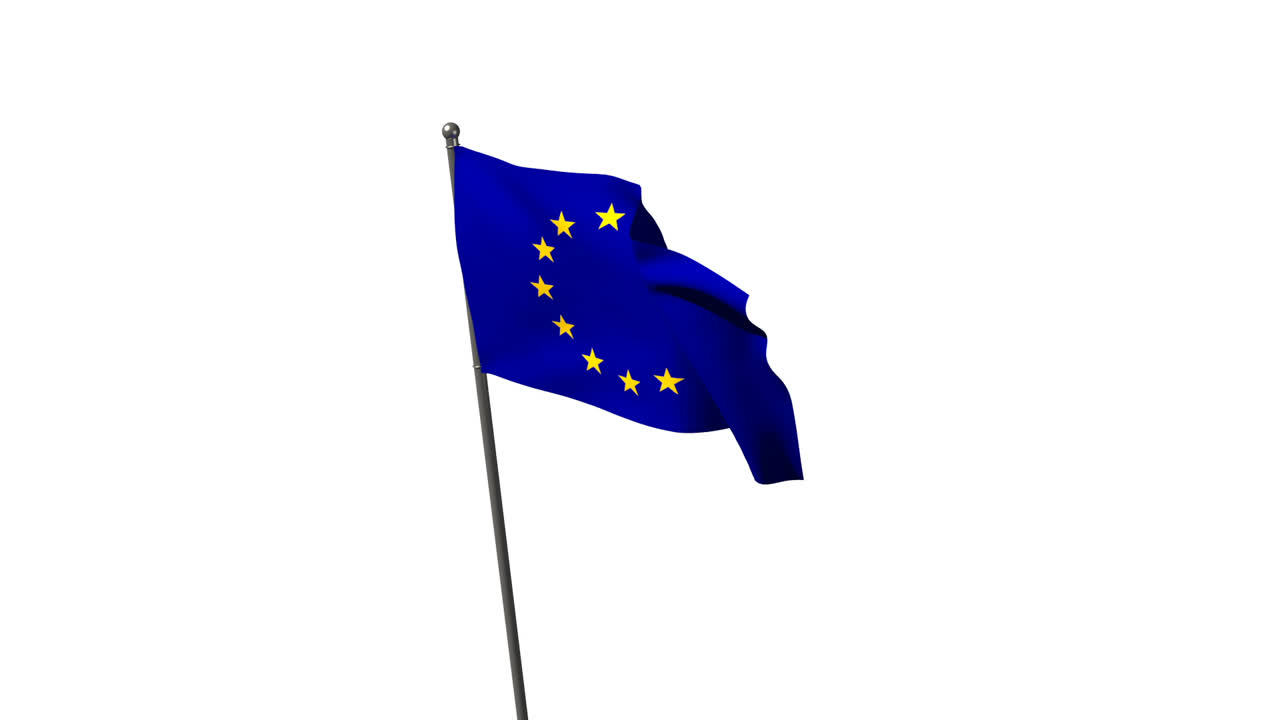 Primer plano de la bandera de Europa ondeando