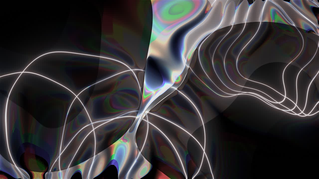 Abstract Iridescent Flowing Shapes