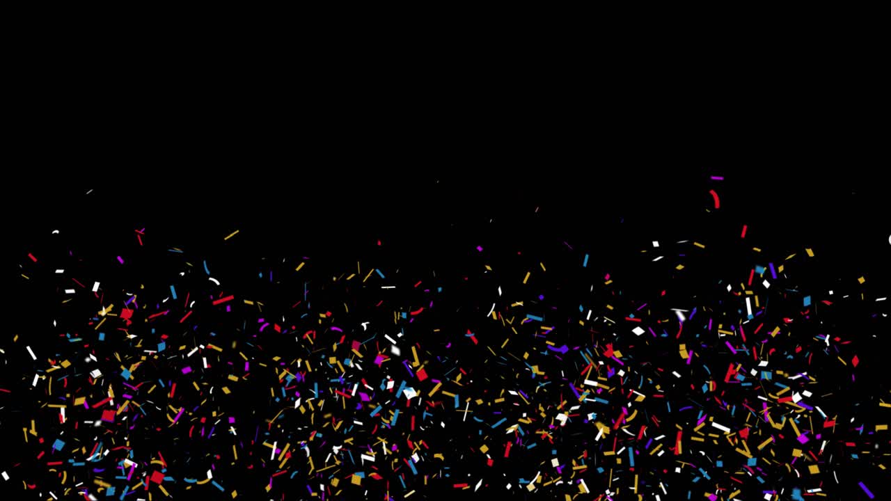 confeti colorido en la pantalla verde