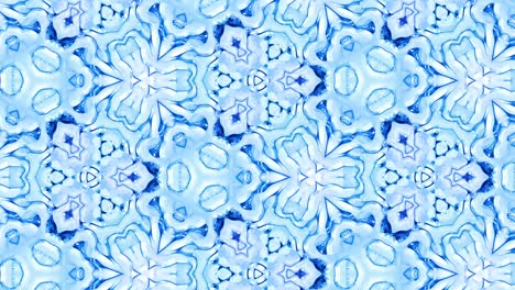 abstract symmetric background with star symmetry. mandala with waves. looped abstract blue liquid background with wavy sparkling pattern, shiny glossy surface. kaleidoscope effect