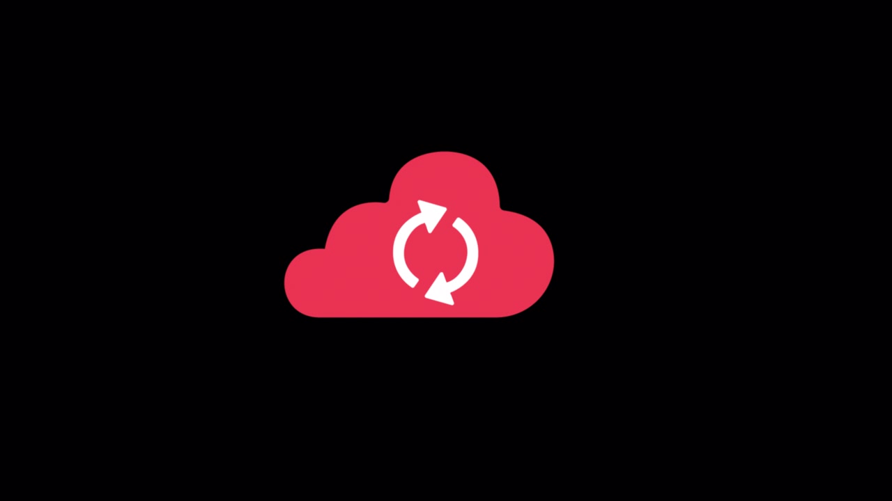 Red Cloud Icon with Sync Refresh Animation