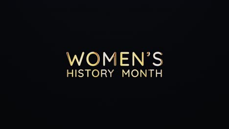 women history month text word gold light animation loop with glitch text effect. 4k 3d seamless looping women history month effect element for cinema trailer, sales marketing title banner. old gaming console style