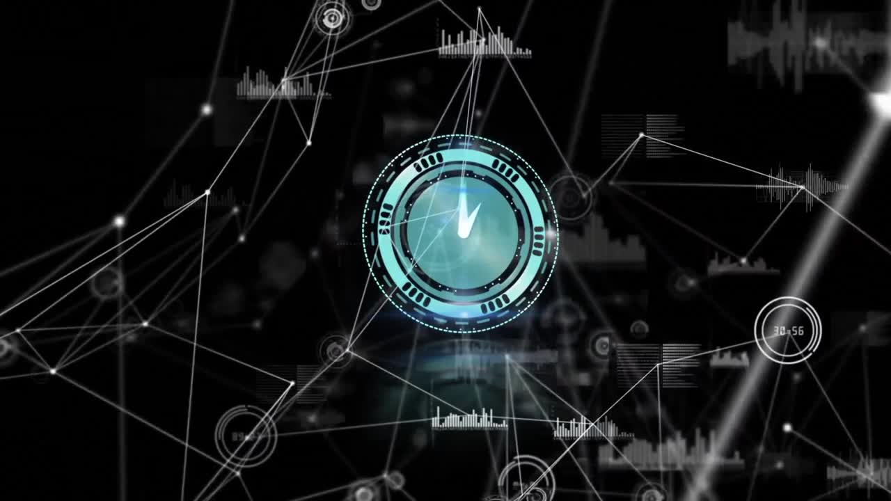 Animazione di rete di connessioni su scansione