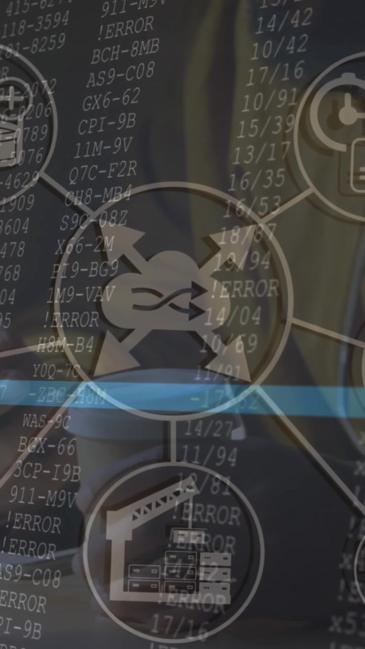 Animation of connections with icons and data processing