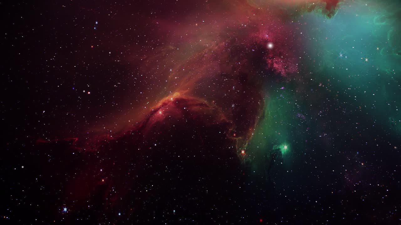 esplorando la nebulosa verde-rossa nello spazio esterno