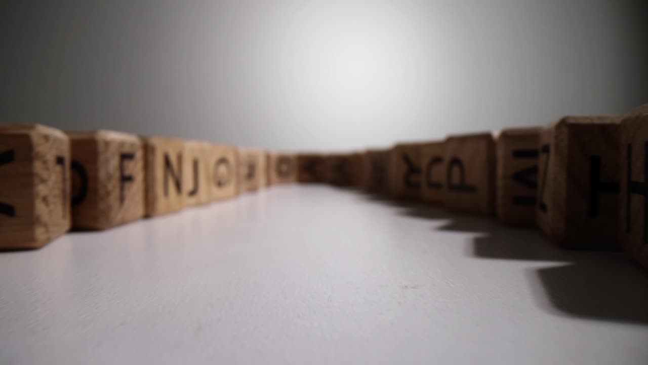 Alphabet blocks spelling words