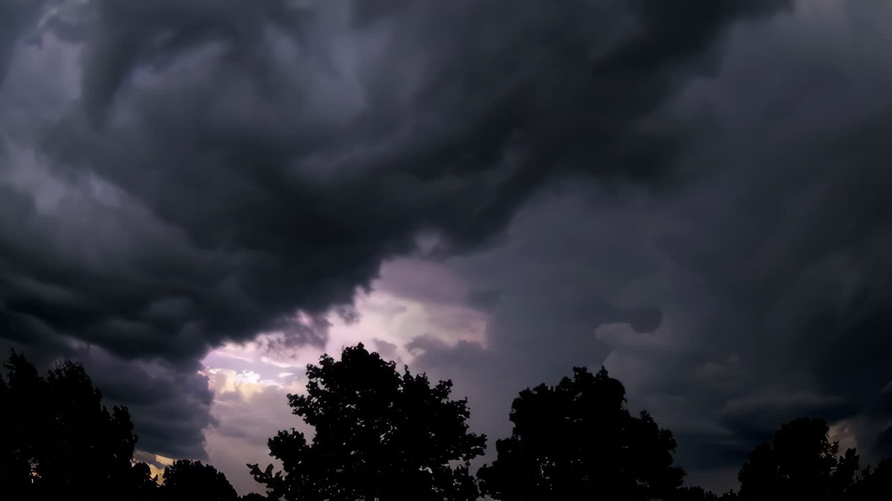 Dramatic Sky with Clouds and Trees