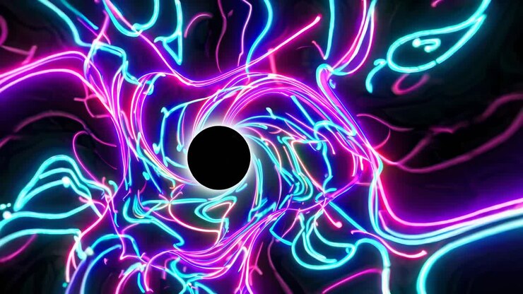 Abstract Tunnel a spirale al neon