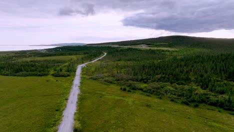 Antena-De-Largo-Camino-De-Ripio-En-Koyuk-Alaska