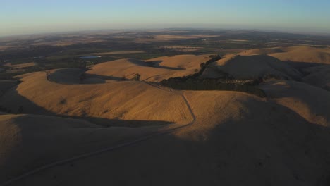 aerial drone view at sunset of steingarten lookout in south australia