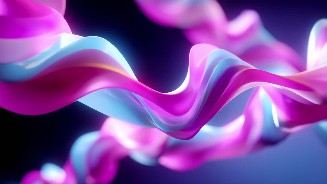 A Vibrant Display of Colorful Waves in Smooth Flowing Motion, Capturing the Dynamic Essence of Fluidity and Light, Showcasing the Beauty of Abstract Forms and Their Elegant Interactions