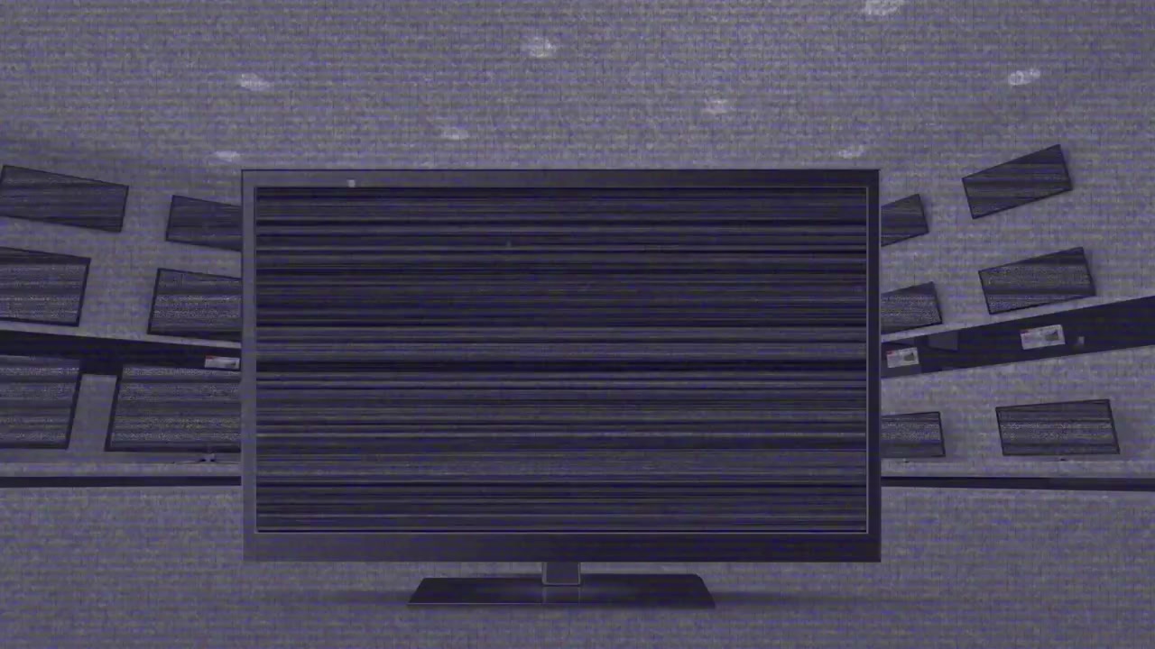 Animasjon av skjerm med feil og monitorer uten signal