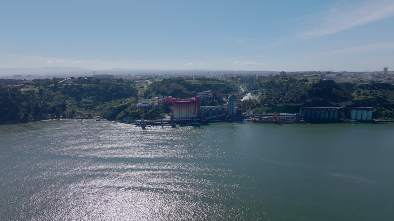 Drone shot of the factery in Tarfaria. Portugal.