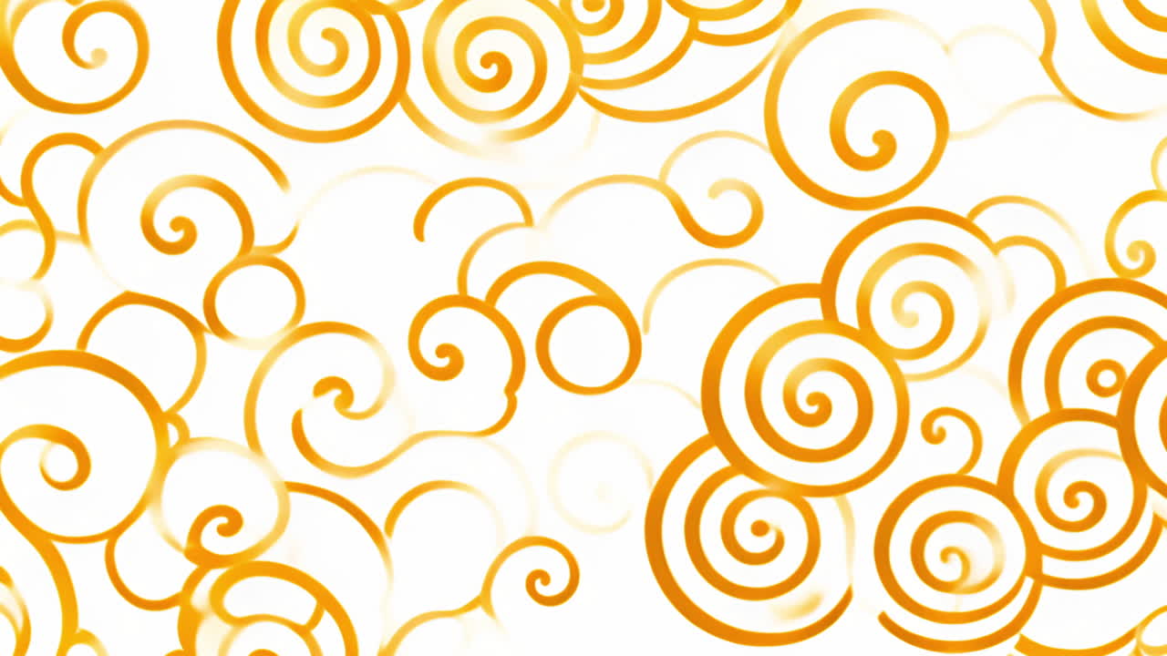 Orange swirling patterns animation over white background