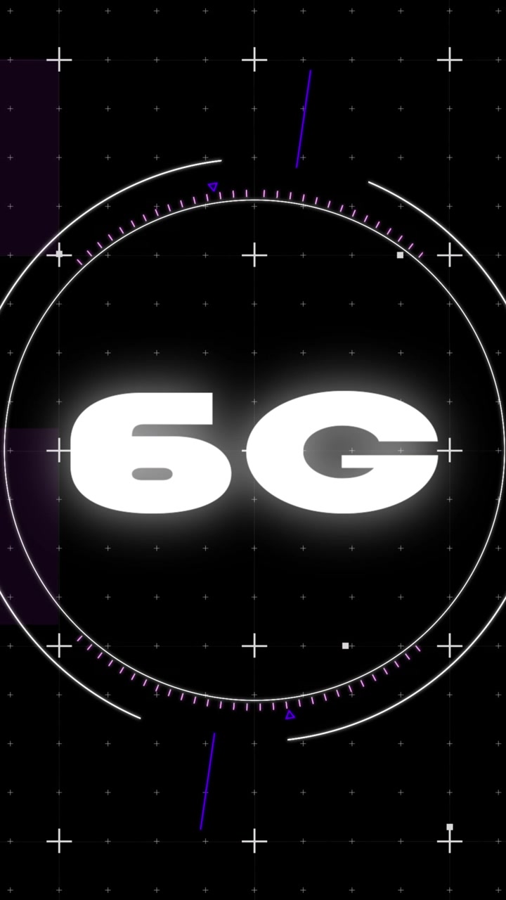 Animation of 6g text, scope and computer data processing