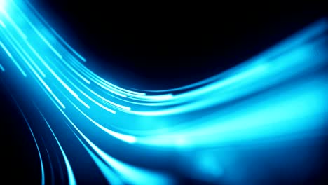 blue neon stream. high tech abstract curve tunnel background. striped creative texture. seamless loop.