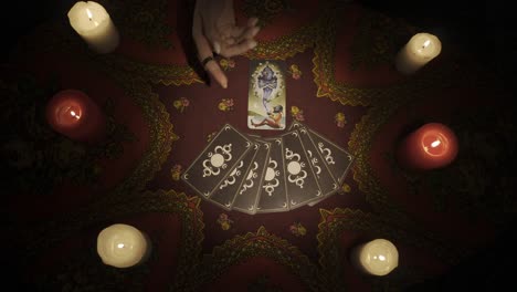 tarot card reading with candles