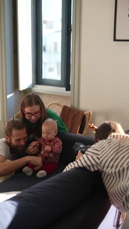 family photo shoot at home