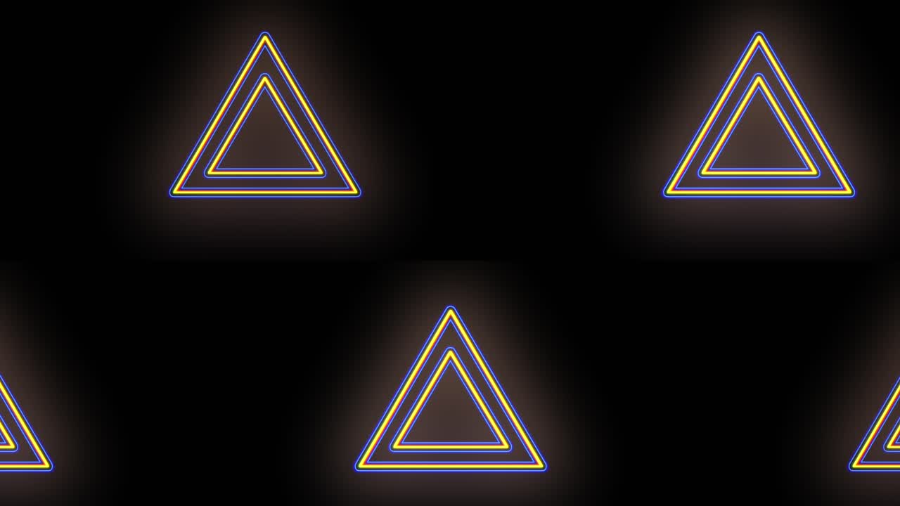 patrón de triángulos de neón pulsante con luz led en estilo casino