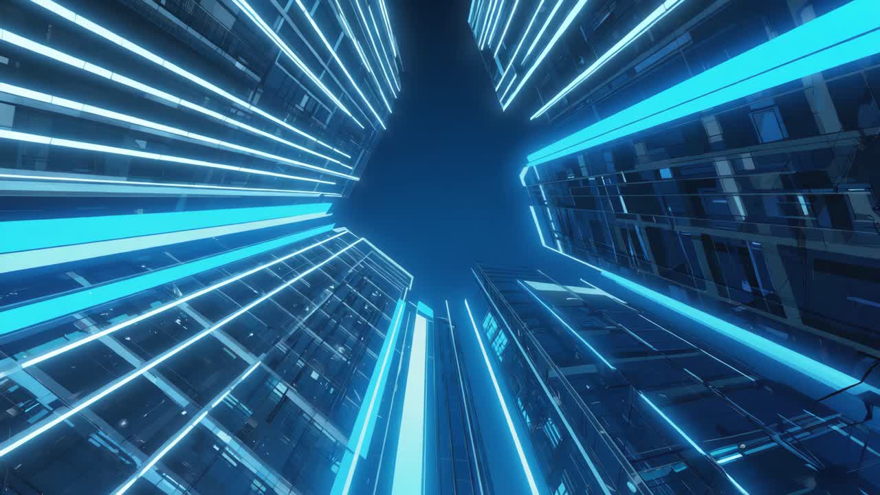 Futuristic Neon Skyscrapers