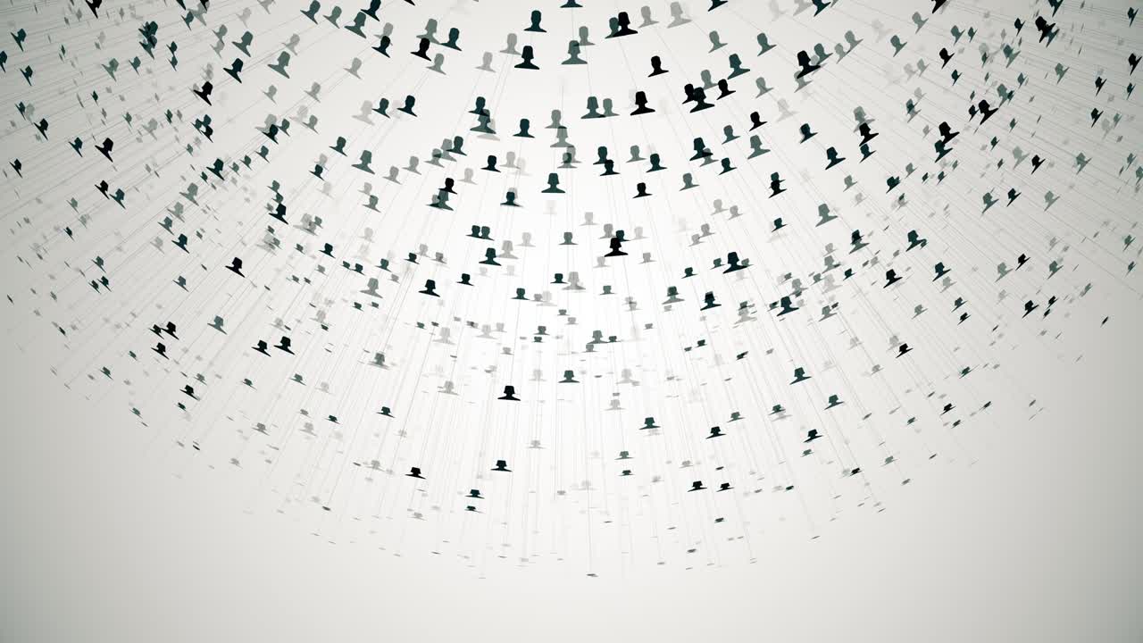 avatares conectados de hombres y mujeres