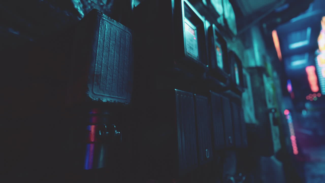 Neon Işıklı Karanlık Sokak