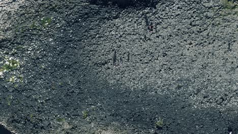 Aerial-Birdseye-Rising-Shot-of-Giant's-Causeway-in-Northern-Ireland