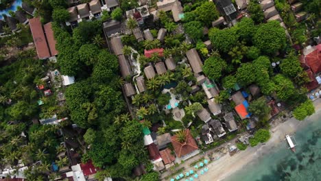 top view of a resort by the beach