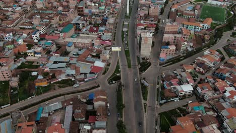 4k-daytime-aerial-drone-footage-over-Avenida-de-la-Cultura-boulevard-in-Cusco,-Peru-during-Coronavirus-lockdown