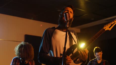 band performing in studio