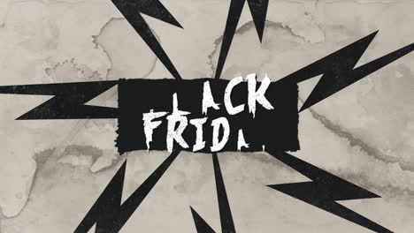 viernes negro con rayos negros en la textura grunge gris