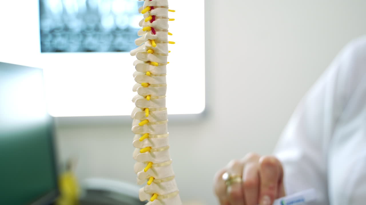 Human Spine Model and X-ray in Medical Office