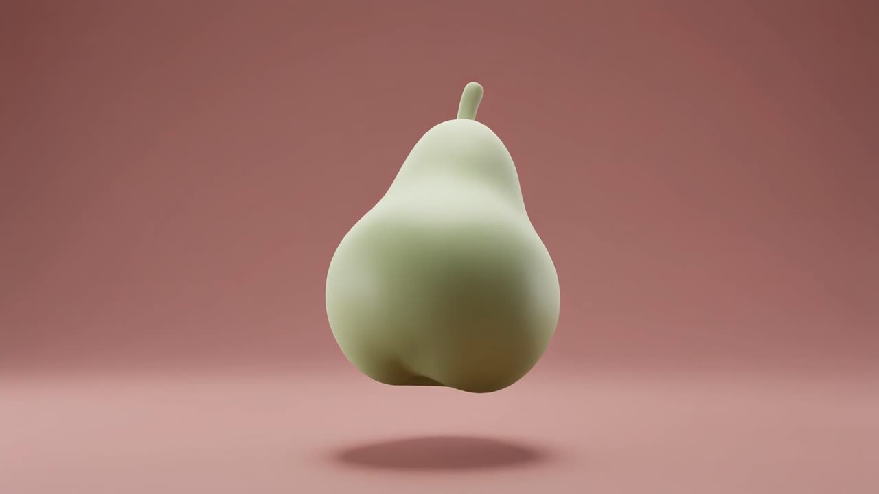 Animeret 3D grøn pære svæver og roterer