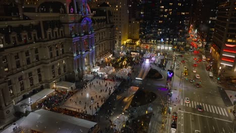 ice skating at night during snow