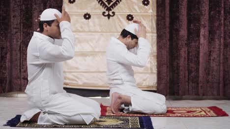 muslim men getting ready for ramadan rituals