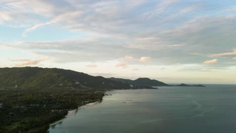 aerial drone of koh samui coastline hyperlapse south east thailand travel destination for beach resort