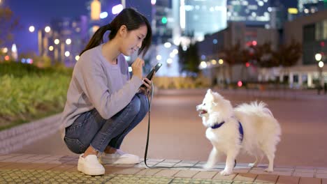 woman and dog