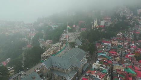 shimla hill station aerial view mall road