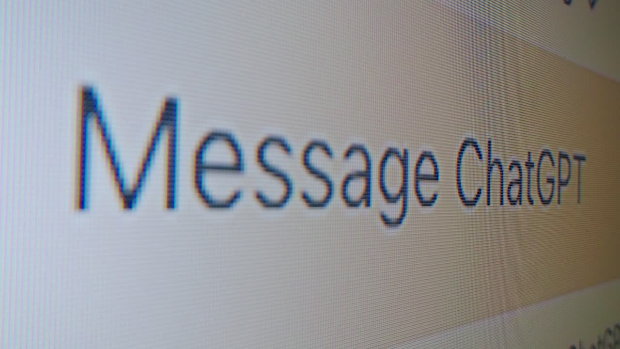 Message Chat GPT on a computer screen