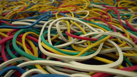 close-up colorful ring shaped rubber bands background.