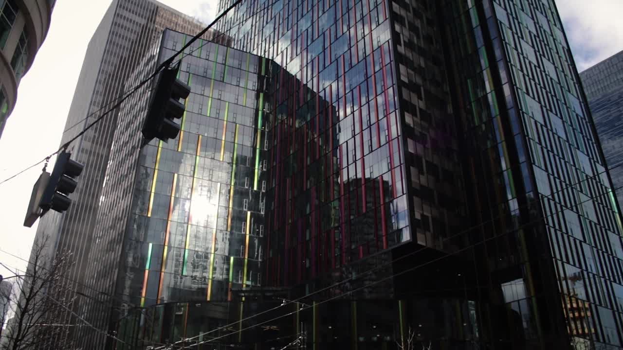 Seattle Downtown Buildings Pan Slow Motion 4