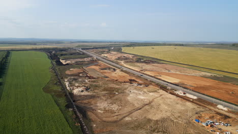 highway construction aerial view