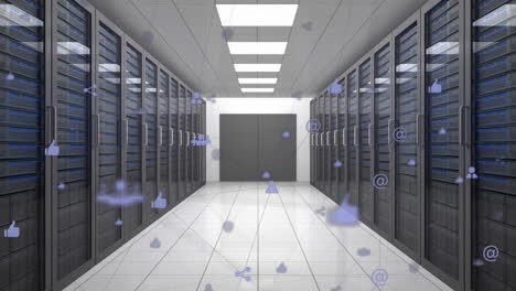 web de iconos de conexiones contra la sala del servidor
