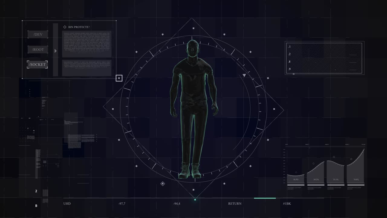 추상적인 기술 개념의 배경 4k