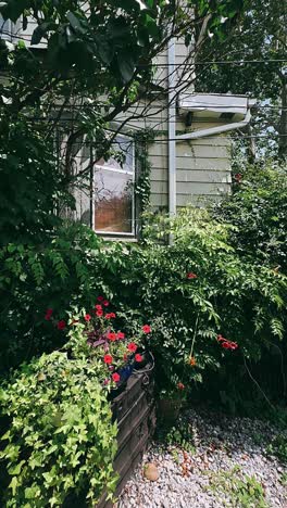 charming house exterior with lush garden