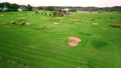 wide overview shot of a golf course in espoo, finland