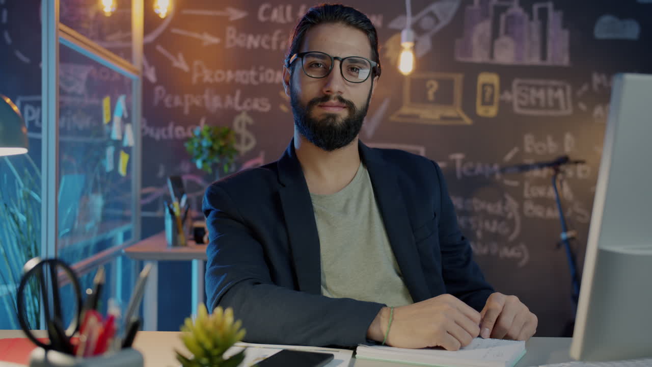 Businessman at Work in Modern Office